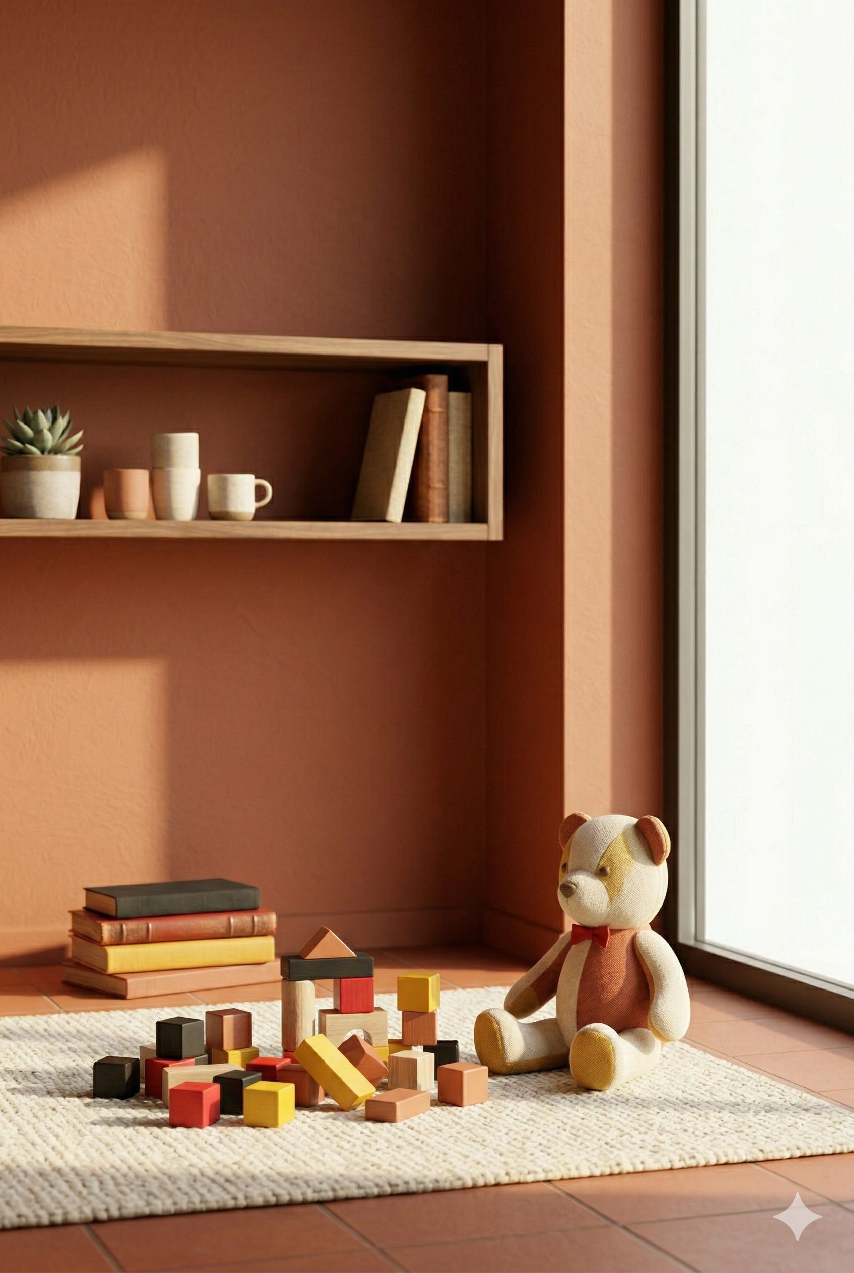 Rincón de estudio artístico con pincel, libro antiguo y café, representando las clases de francés en Hermes Academia.